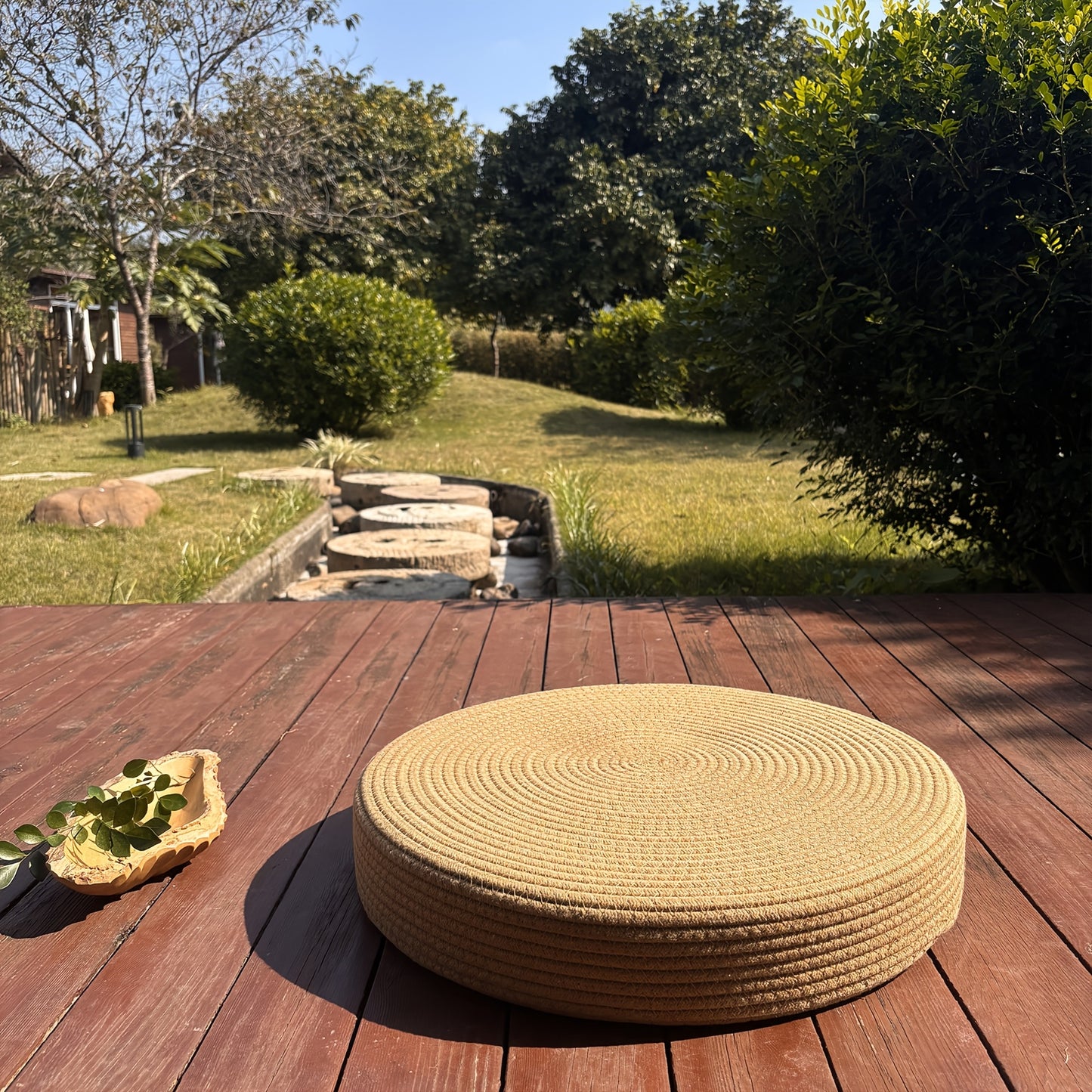 Bohemian Handmade Linen Meditation Pouf