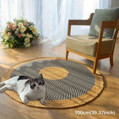 Hand Woven Round Jute Area Mat - 91cm/122cm