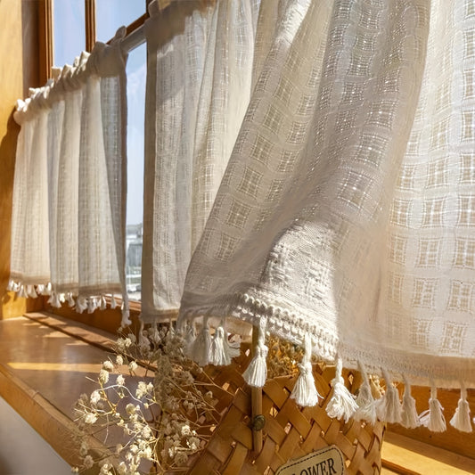Modern Minimalist Linen Semi-Sheer Curtain Panel