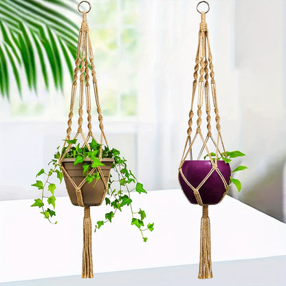 Boho Macrame Hanging Planters - Set of 2