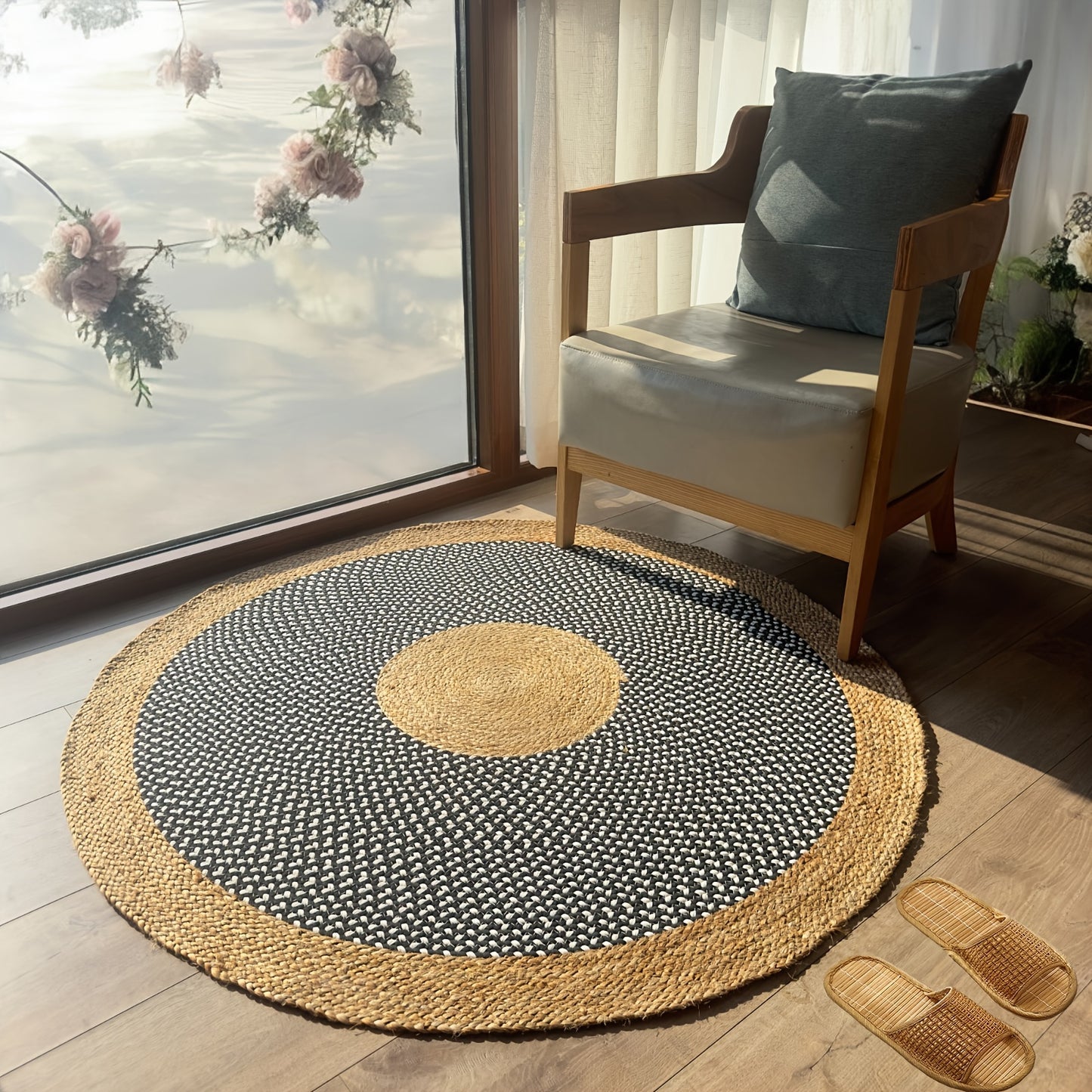Hand Woven Round Jute Area Mat - 91cm/122cm