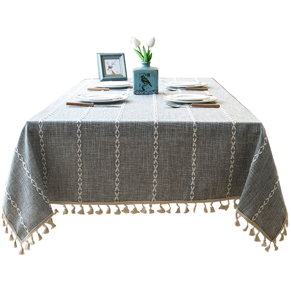 Extra Long Linen Blend Tablecloth - Rectangular