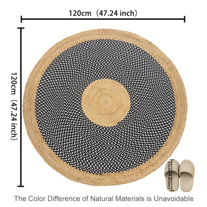 Hand Woven Round Jute Area Mat - 91cm/122cm