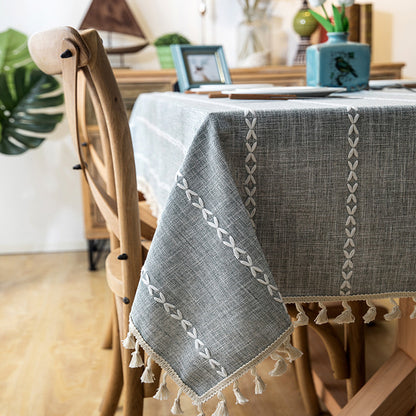 Extra Long Linen Blend Tablecloth - Rectangular