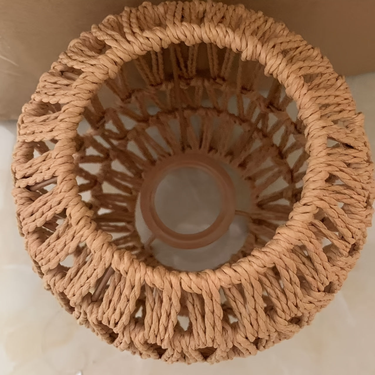 Handcrafted Rattan Table Lamp with Linen Shade