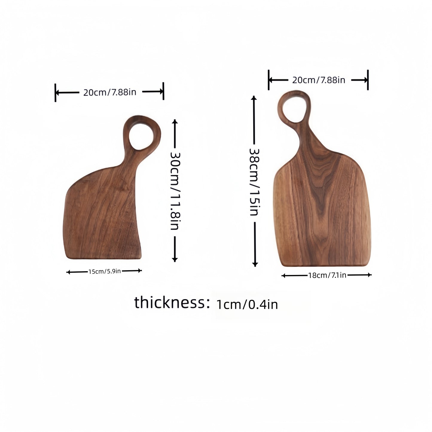 Walnut Wood Cutting Board Set - Set of 2