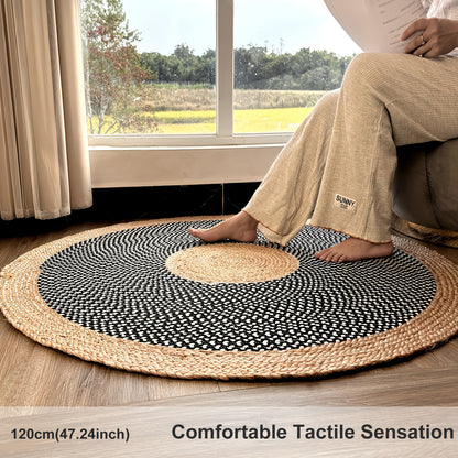 Hand Woven Round Jute Area Mat - 91cm/122cm