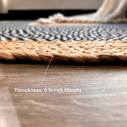 Hand Woven Round Jute Area Mat - 91cm/122cm