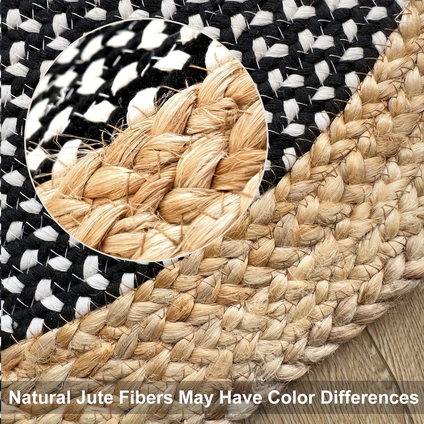 Hand Woven Round Jute Area Mat - 91cm/122cm