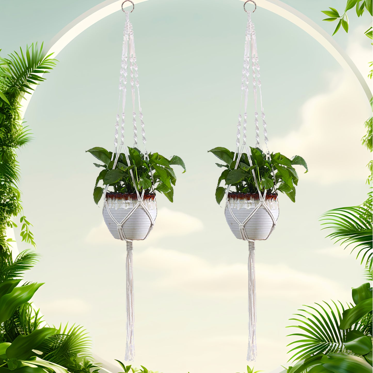 Boho Macrame Hanging Planters - Set of 2