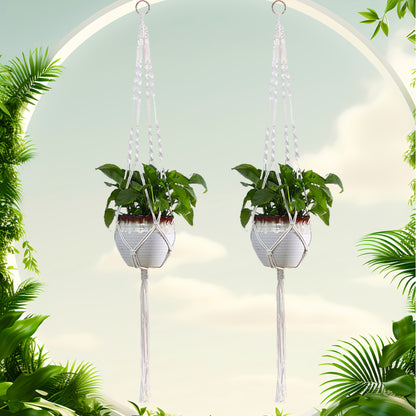 Boho Macrame Hanging Planters - Set of 2