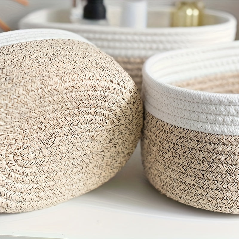 Japanese Hand-Woven Rope Storage Basket