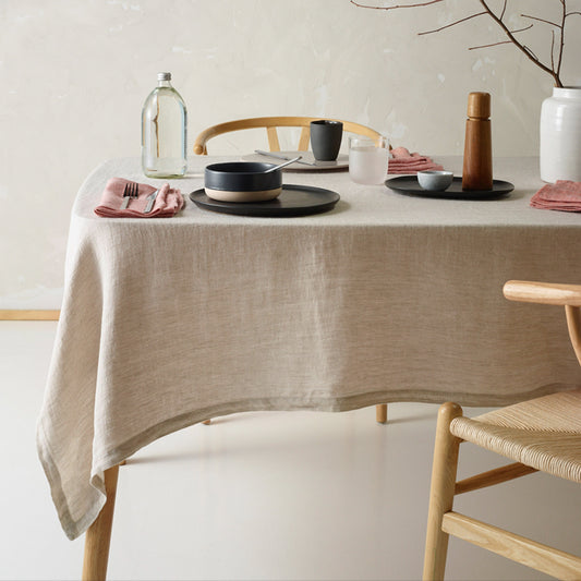 Natural Washed Linen Cotton Tablecloth