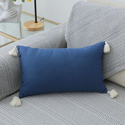 Cotton Linen Cushion Cover with Tassels