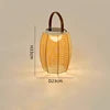 Rattan Solar Table Lamp - Portable Outdoor Light