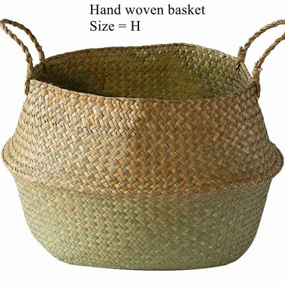 Seagrass Woven Storage Basket - Folding Organizer