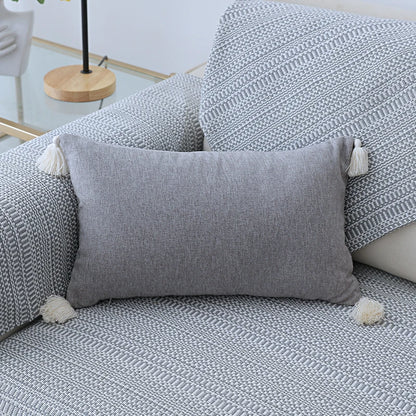 Cotton Linen Cushion Cover with Tassels