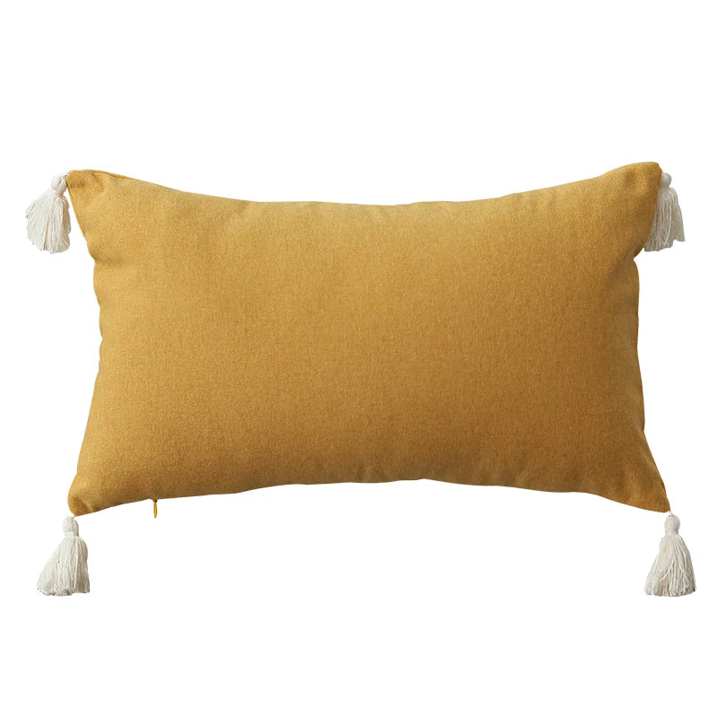 Cotton Linen Cushion Cover with Tassels