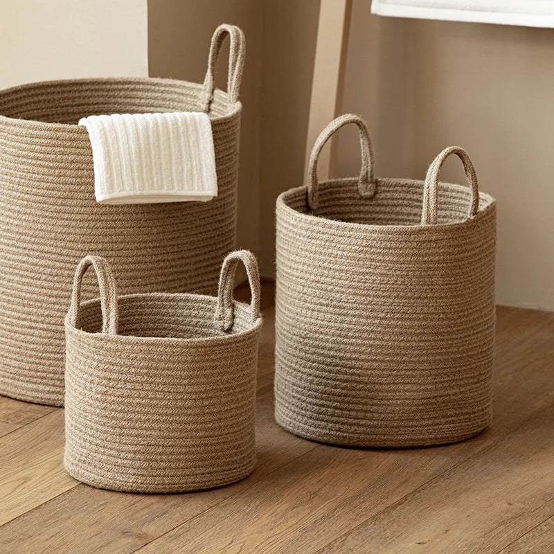 Handwoven Jute Storage Basket Set - 3 Sizes