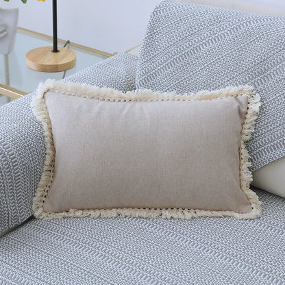 Cotton Linen Cushion Cover with Tassels