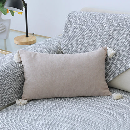 Cotton Linen Cushion Cover with Tassels