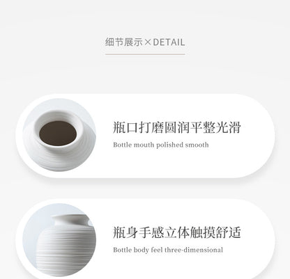 White Ceramic Vase - Handmade Round Design