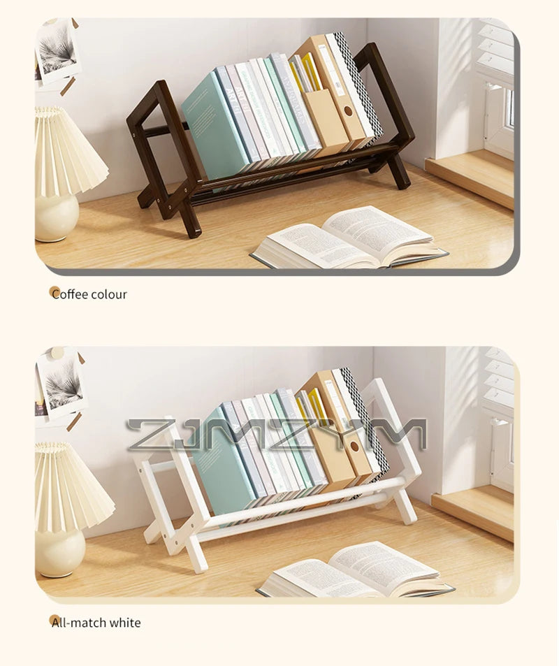 Bamboo Desktop Bookshelf - Multi-Tier Organizer