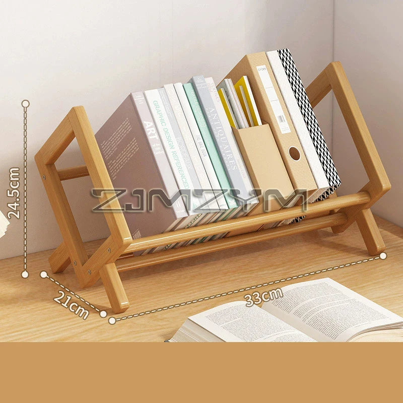 Bamboo Desktop Bookshelf - Multi-Tier Organizer