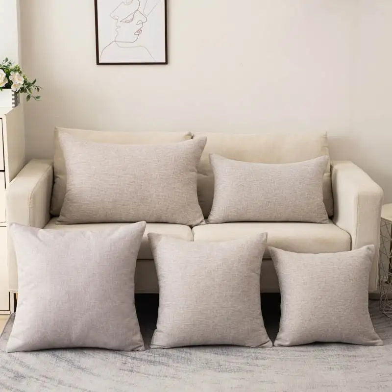 Cotton Linen Cushion Cover - Solid Color