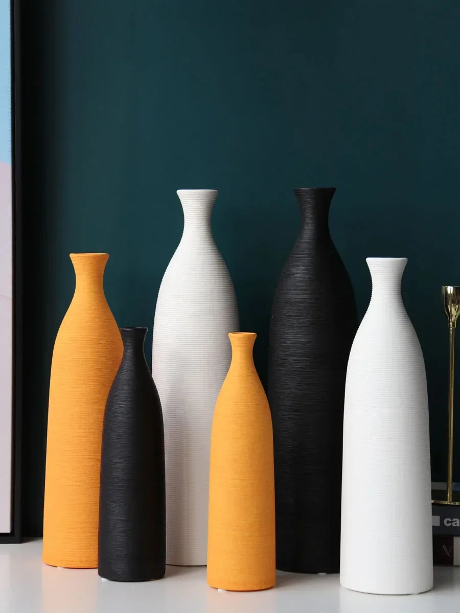 Modern Black & White Ceramic Vase