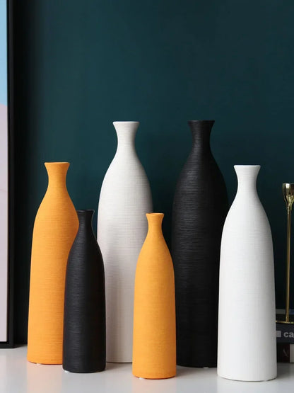 Modern Black & White Ceramic Vase