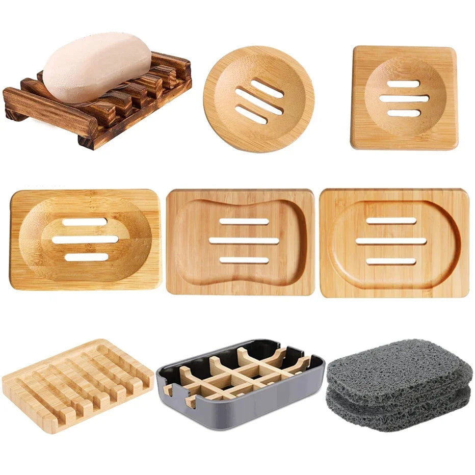 Bamboo Soap Dish - Natural Drain Tray