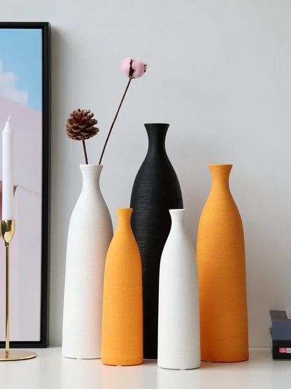 Modern Black & White Ceramic Vase