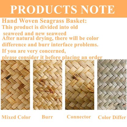 Seagrass Woven Storage Basket - Folding Organizer