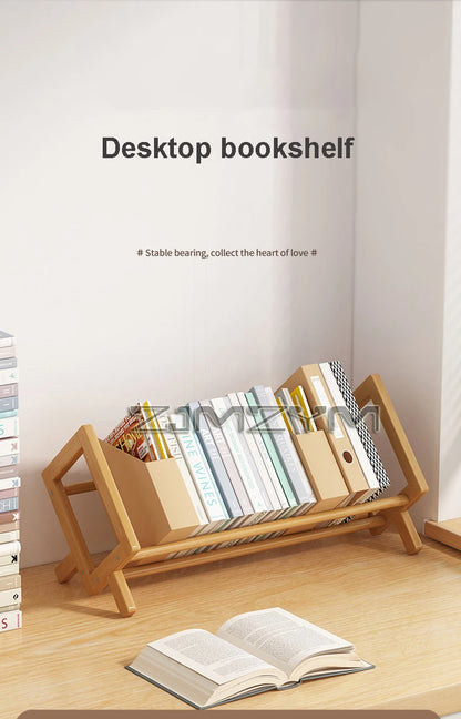 Bamboo Desktop Bookshelf - Multi-Tier Organizer
