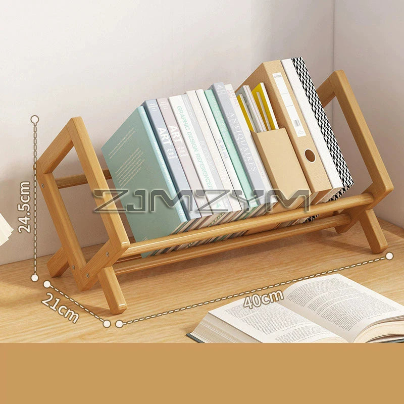 Bamboo Desktop Bookshelf - Multi-Tier Organizer