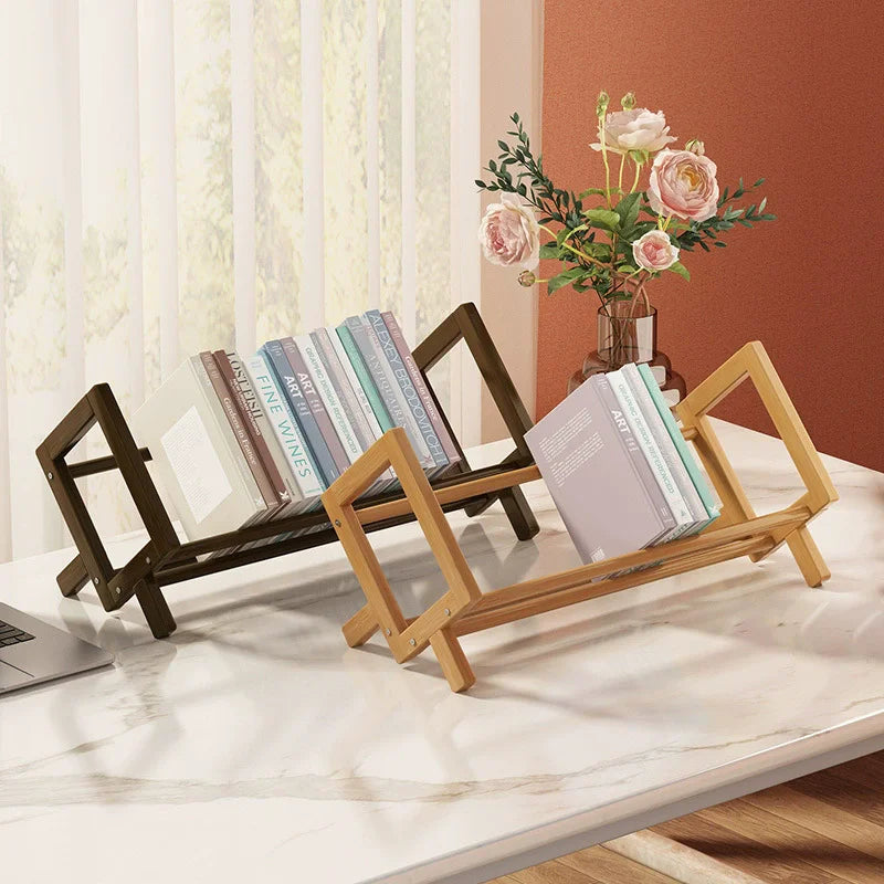 Bamboo Desktop Bookshelf - Multi-Tier Organizer