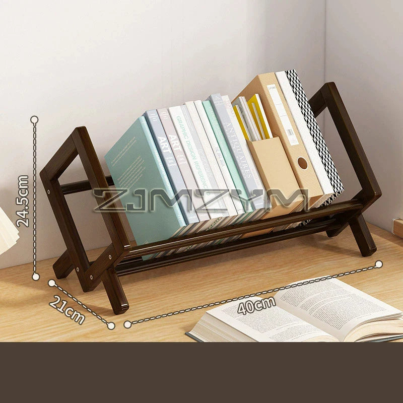 Bamboo Desktop Bookshelf - Multi-Tier Organizer