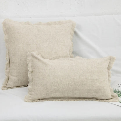 Boho Linen Cushion Cover with Tassels