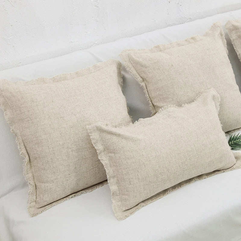 Boho Linen Cushion Cover with Tassels