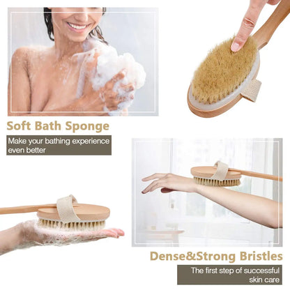 Bamboo Long Handle Bath Brush - 48cm