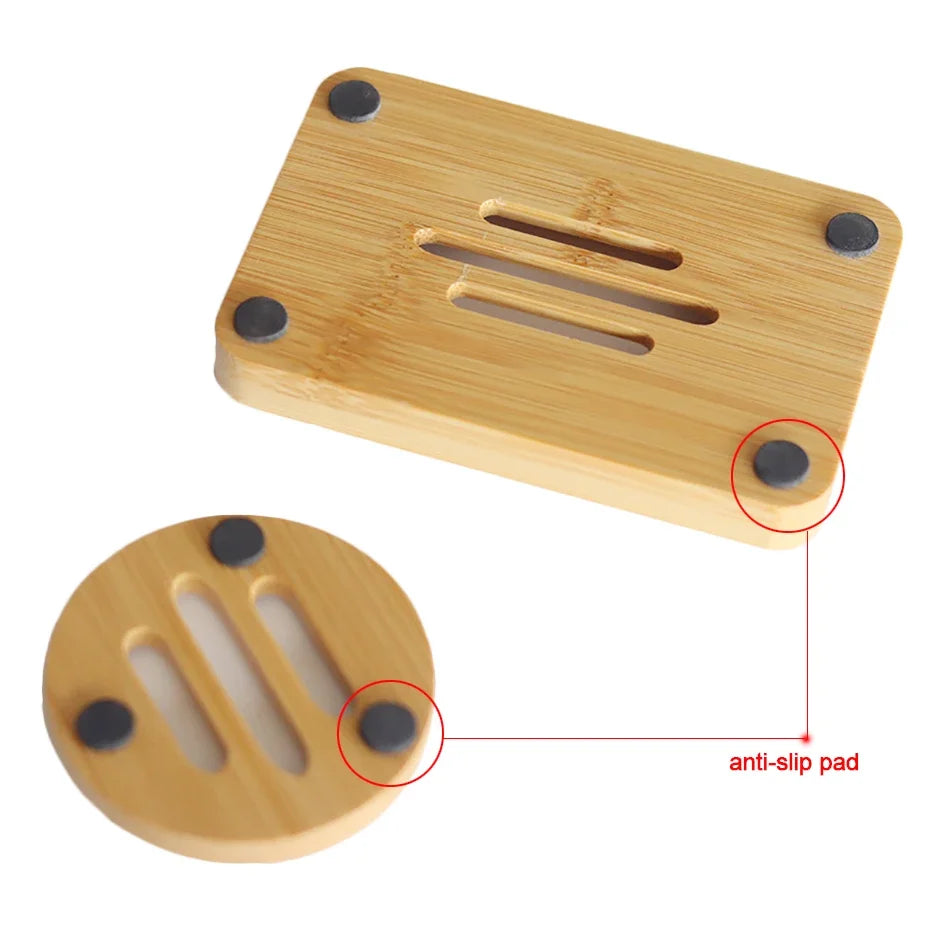 Bamboo Soap Dish - Natural Drain Tray