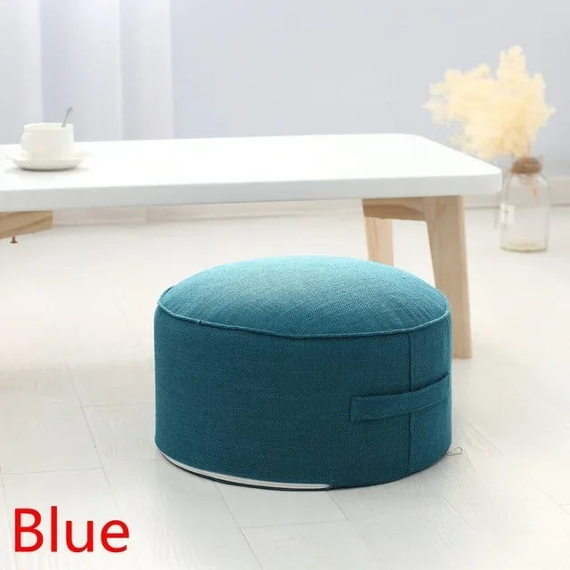 Linen Meditation Floor Cushion - Round