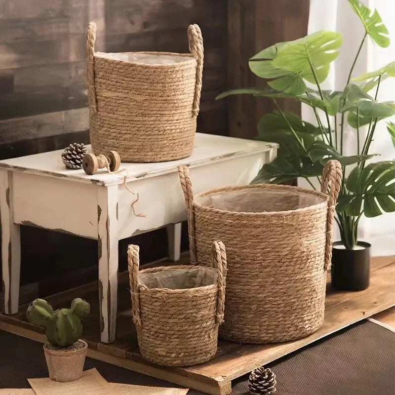 Natural Wicker Planter Basket - 20/25/30cm