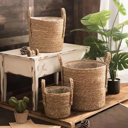 Natural Wicker Planter Basket - 20/25/30cm