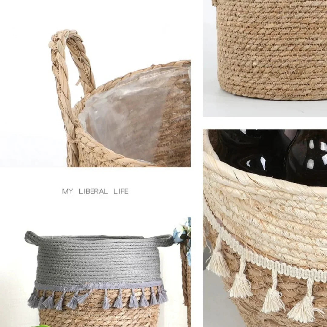 Natural Wicker Planter Basket - 20/25/30cm