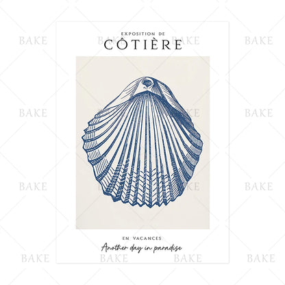 Coastal Shell Wall Art - Set of 3 Prints