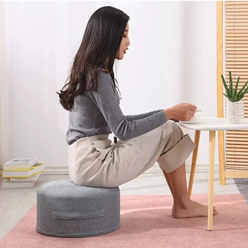 Linen Meditation Floor Cushion - Round