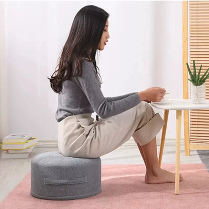 Linen Meditation Floor Cushion - Round
