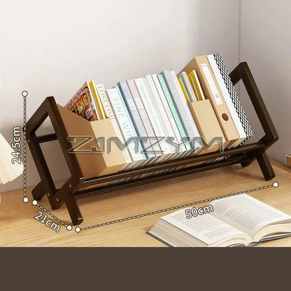 Bamboo Desktop Bookshelf - Multi-Tier Organizer